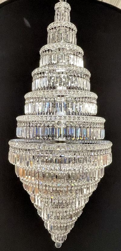 13 Tier Wedding Cake Chandelier Crystal Prisms 1970s