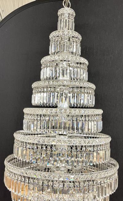 13 Tier Wedding Cake Chandelier Crystal Prisms 1970s