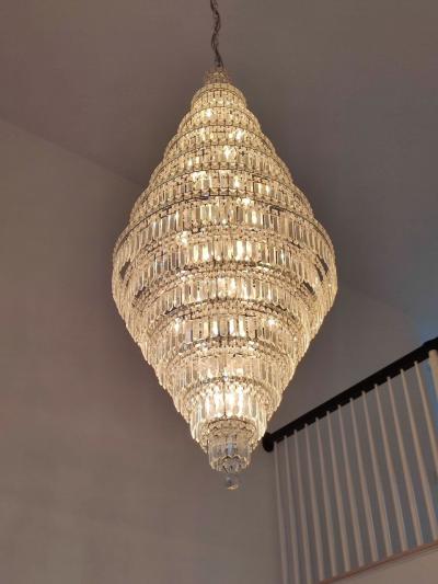 13 Tier Wedding Cake Chandelier Crystal Prisms 1970s