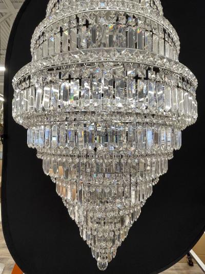 13 Tier Wedding Cake Chandelier Crystal Prisms 1970s