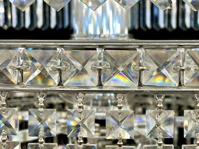 13 Tier Wedding Cake Chandelier Crystal Prisms 1970s