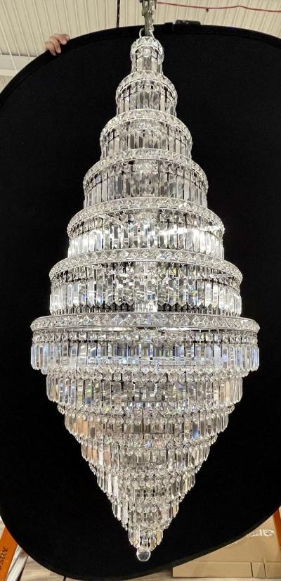 13 Tier Wedding Cake Chandelier Crystal Prisms 1970s