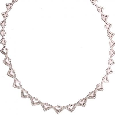 14 Karat Diamond Necklace 27 1 Grams Weight