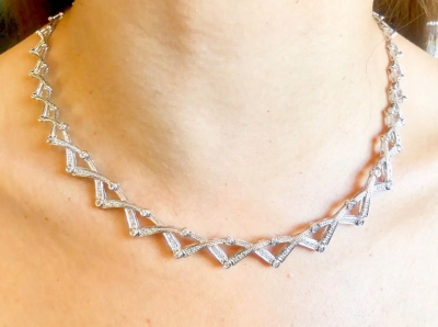 14 Karat Diamond Necklace 27 1 Grams Weight