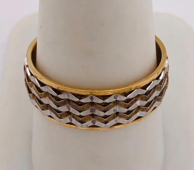 14 Karat Two Tone Band Ring or Wedding Band