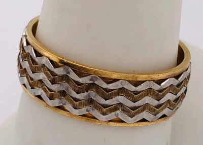 14 Karat Two Tone Band Ring or Wedding Band