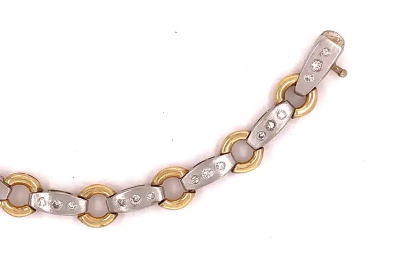 14 Karat Two Tone Fancy Link Bracelet