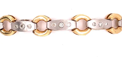 14 Karat Two Tone Fancy Link Bracelet