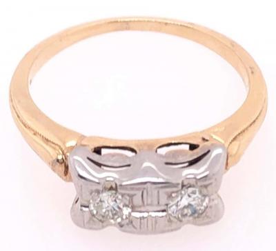 14 Karat Two Tone Fashion Diamond Ring Engagement