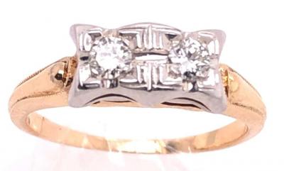 14 Karat Two Tone Fashion Diamond Ring Engagement