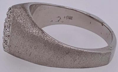 14 Karat White Gold Brushed Finish Diamond Cluster Fashion Ring 1 50 TDW