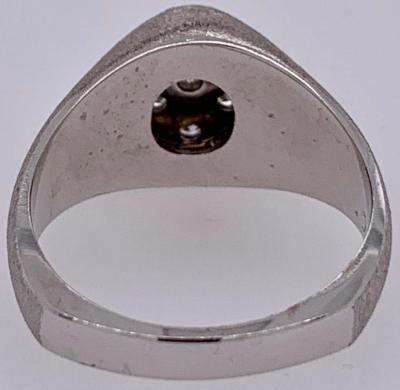 14 Karat White Gold Brushed Finish Diamond Cluster Fashion Ring 1 50 TDW