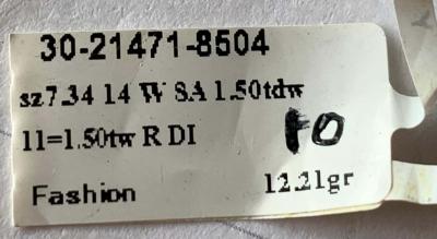 14 Karat White Gold Brushed Finish Diamond Cluster Fashion Ring 1 50 TDW