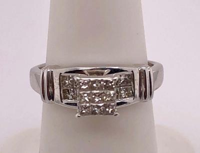 14 Karat White Gold Contemporary Ring 1 00 Total Diamond Weight