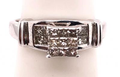 14 Karat White Gold Contemporary Ring 1 00 Total Diamond Weight