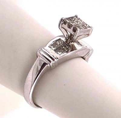 14 Karat White Gold Contemporary Ring 1 00 Total Diamond Weight