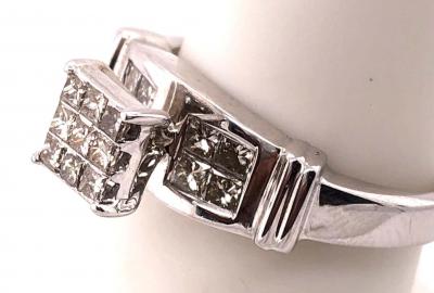 14 Karat White Gold Contemporary Ring 1 00 Total Diamond Weight