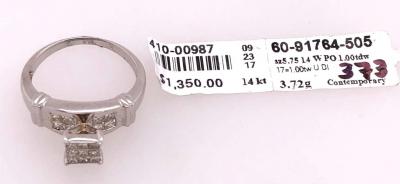 14 Karat White Gold Contemporary Ring 1 00 Total Diamond Weight