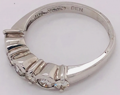 14 Karat White Gold Diamond Band Anniversary Bridal Ring 0 75 TDW