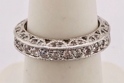 14 Karat White Gold Diamond Eternity Anniversary Ring Wedding Band 2 00 TDW