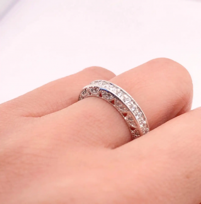 14 Karat White Gold Diamond Eternity Anniversary Ring Wedding Band 2 00 TDW