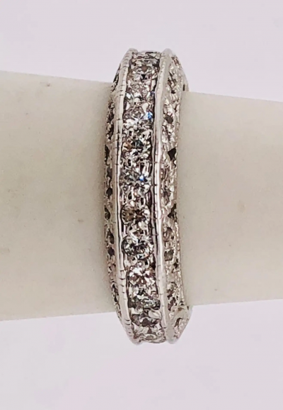 14 Karat White Gold Diamond Eternity Anniversary Ring Wedding Band 2 00 TDW