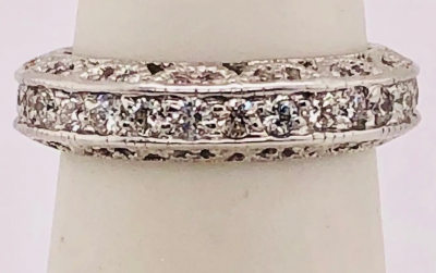 14 Karat White Gold Diamond Eternity Anniversary Ring Wedding Band 2 00 TDW
