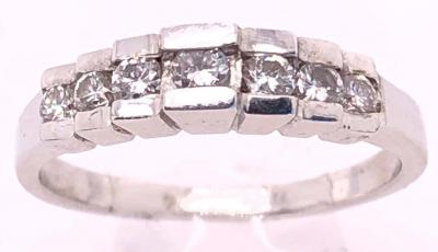 14 Karat White Gold Diamond Half Anniversary Bridal Wedding Ring