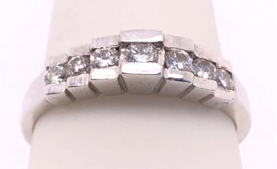 14 Karat White Gold Diamond Half Anniversary Bridal Wedding Ring