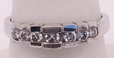 14 Karat White Gold Diamond Half Anniversary Bridal Wedding Ring