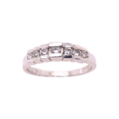 14 Karat White Gold Diamond Half Anniversary Bridal Wedding Ring