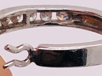 14 Karat White Gold Diamond Half Hoop Earrings