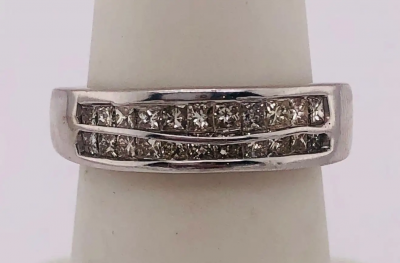 14 Karat White Gold Diamond Wedding Band Anniversary Bridal Ring 1 00 Carat