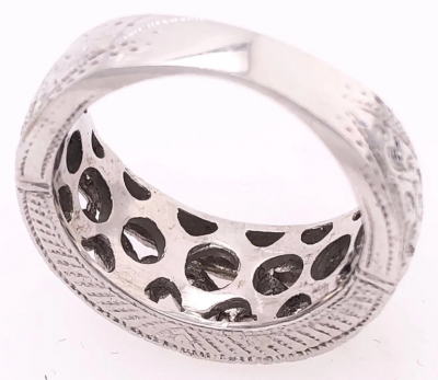 14 Karat White Gold Diamond Wedding Band Bridal Ring