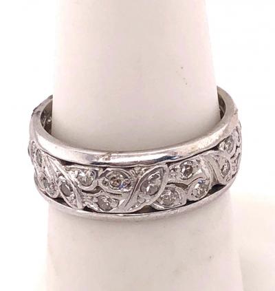 14 Karat White Gold Eternity Wedding Band or Fashion Ring 1 Carat TDW