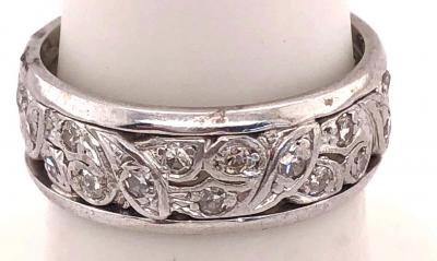 14 Karat White Gold Eternity Wedding Band or Fashion Ring 1 Carat TDW