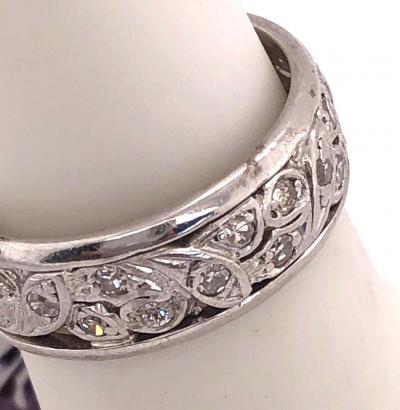 14 Karat White Gold Eternity Wedding Band or Fashion Ring 1 Carat TDW
