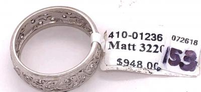 14 Karat White Gold Eternity Wedding Band or Fashion Ring 1 Carat TDW