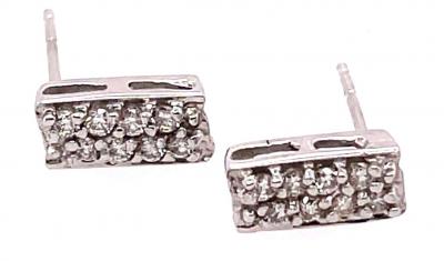14 Karat White Gold Fancy Earrings with Round Diamonds
