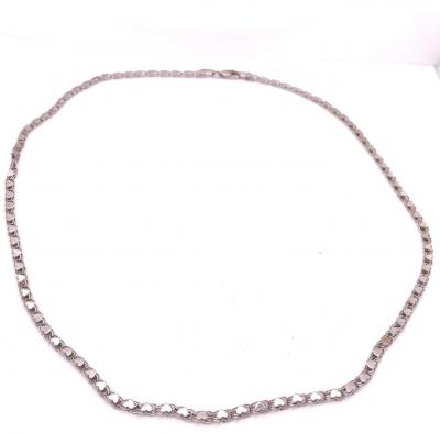 14 Karat White Gold Fancy Link Necklace