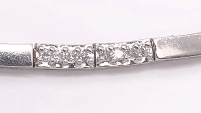 14 Karat White Gold Fancy Link Necklace with Diamonds