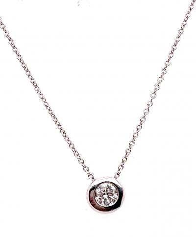 14 Karat White Gold Fancy Necklace with Diamond Pendant