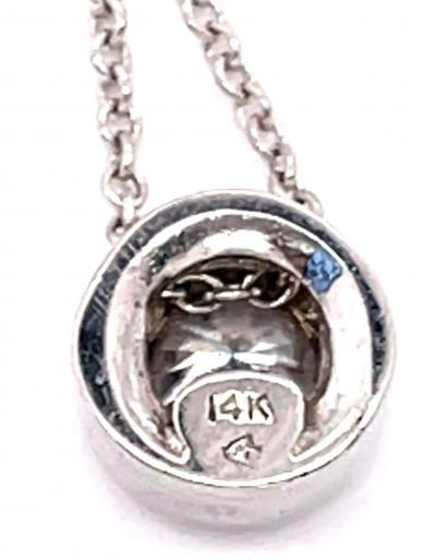 14 Karat White Gold Fancy Necklace with Diamond Pendant