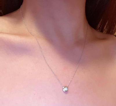 14 Karat White Gold Fancy Necklace with Diamond Pendant