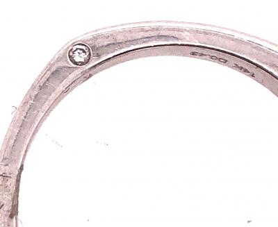 14 Karat White Gold Fashion Wedding Bridal Band Ring with Diamonds