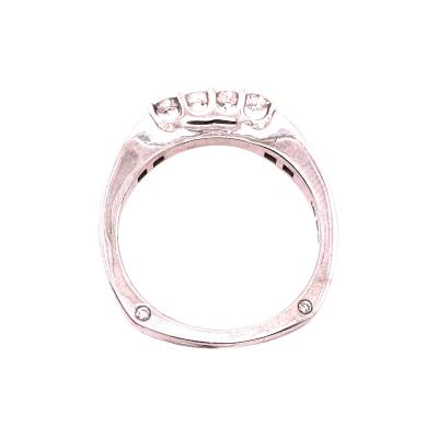 14 Karat White Gold Fashion Wedding Bridal Band Ring with Diamonds