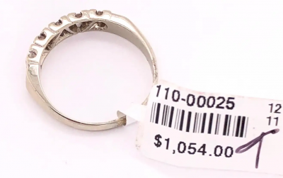 14 Karat White Gold Five Diamond Anniversary Ring Wedding Band 0 35 TDW