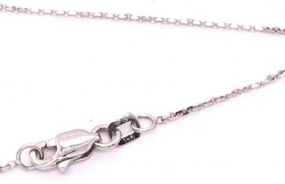 14 Karat White Gold Free Form Heart Charm with Diamonds Necklace