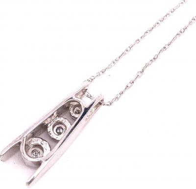 14 Karat White Gold Freeform Charms with Graduating Diamonds 0 30 TDW