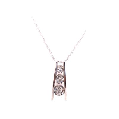 14 Karat White Gold Freeform Charms with Graduating Diamonds 0 30 TDW